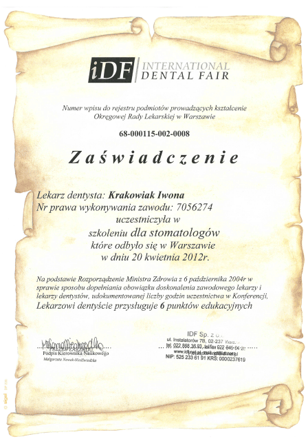 Klinika Dental Spa Stomatologia Dentysta Warszawa Wola Saska Gocław Białołęka Z19